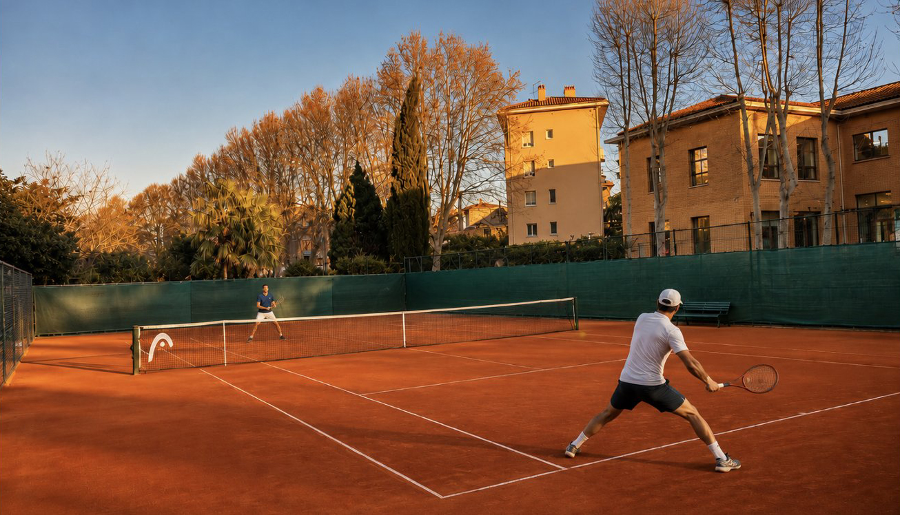 Joueur de tennis sur terre battue au TCL Toulon